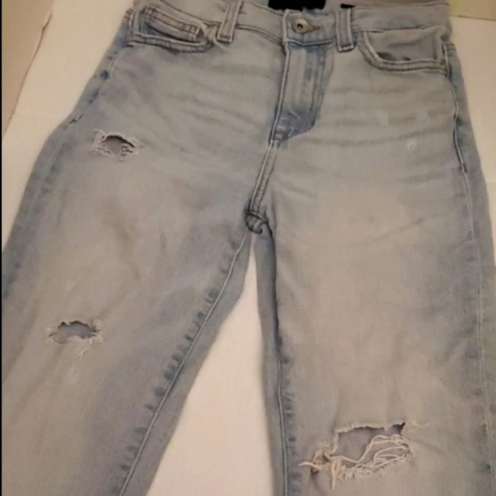 Kendall & Kylie The Icon High Rise Straight Distressed Jeans Size 1/25
